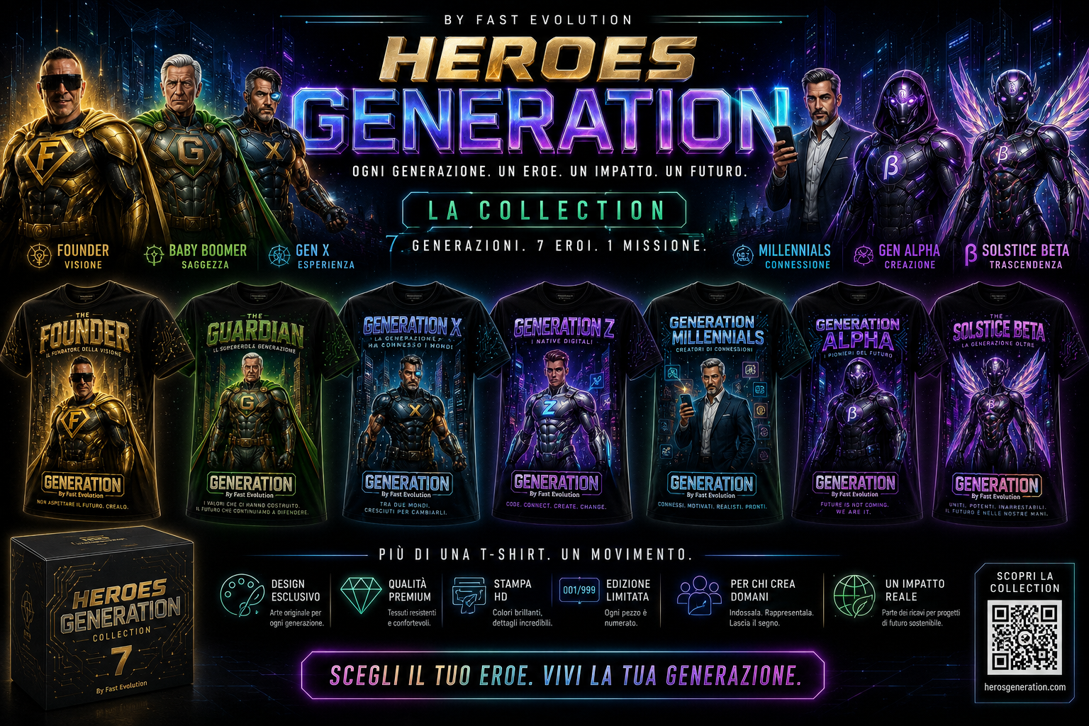 HEROES GENERATION by Fast Evolution - La Collection: 7 generazioni, 7 eroi, 1 missione
