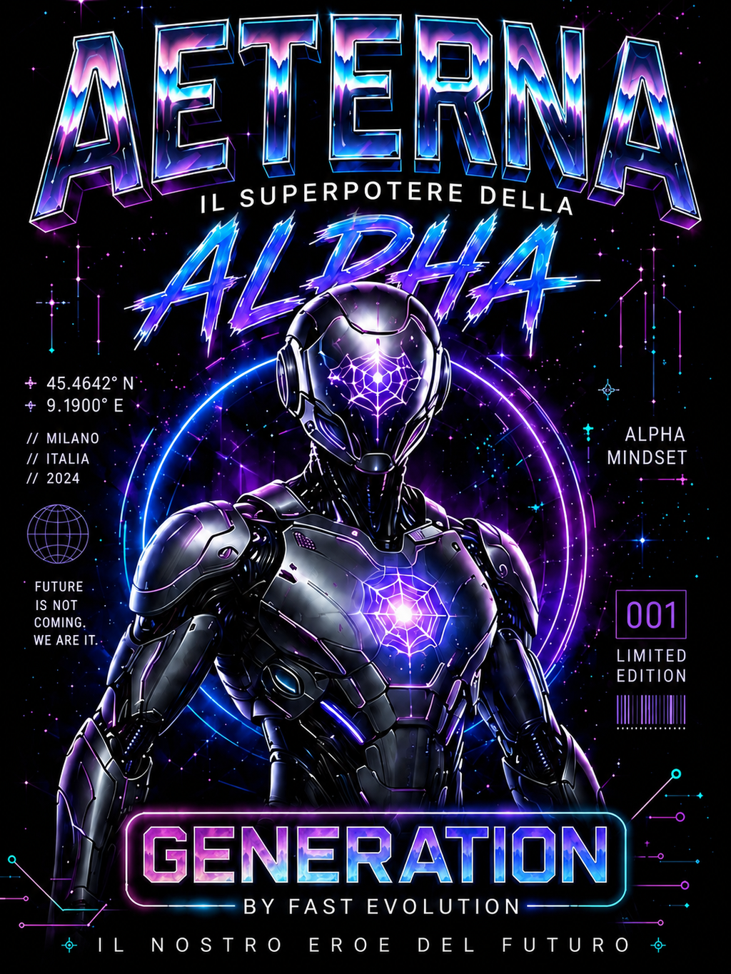 GENERATION AETERNA "Collection Heroes" Felpa con cappuccio unisex
