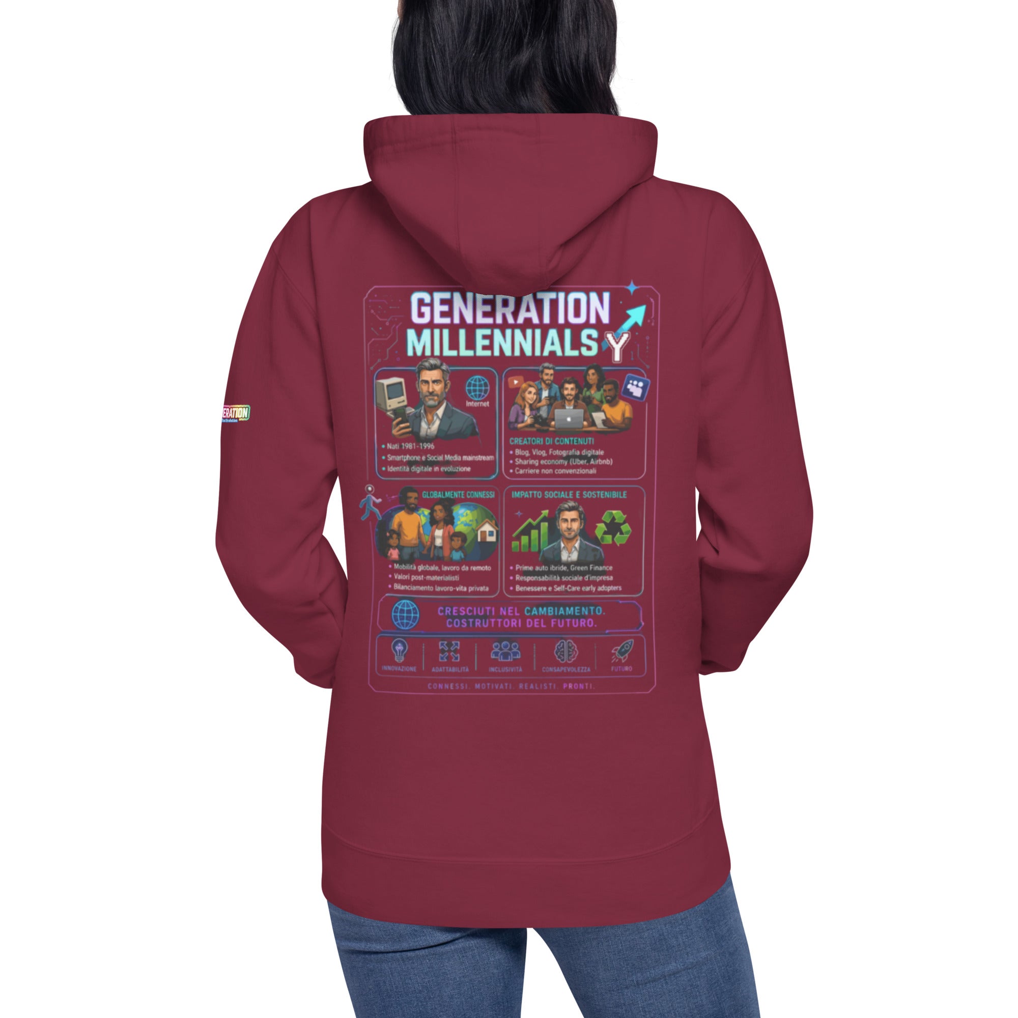 GENERATION ECHO "Collection Heroes" Felpa con cappuccio unisex